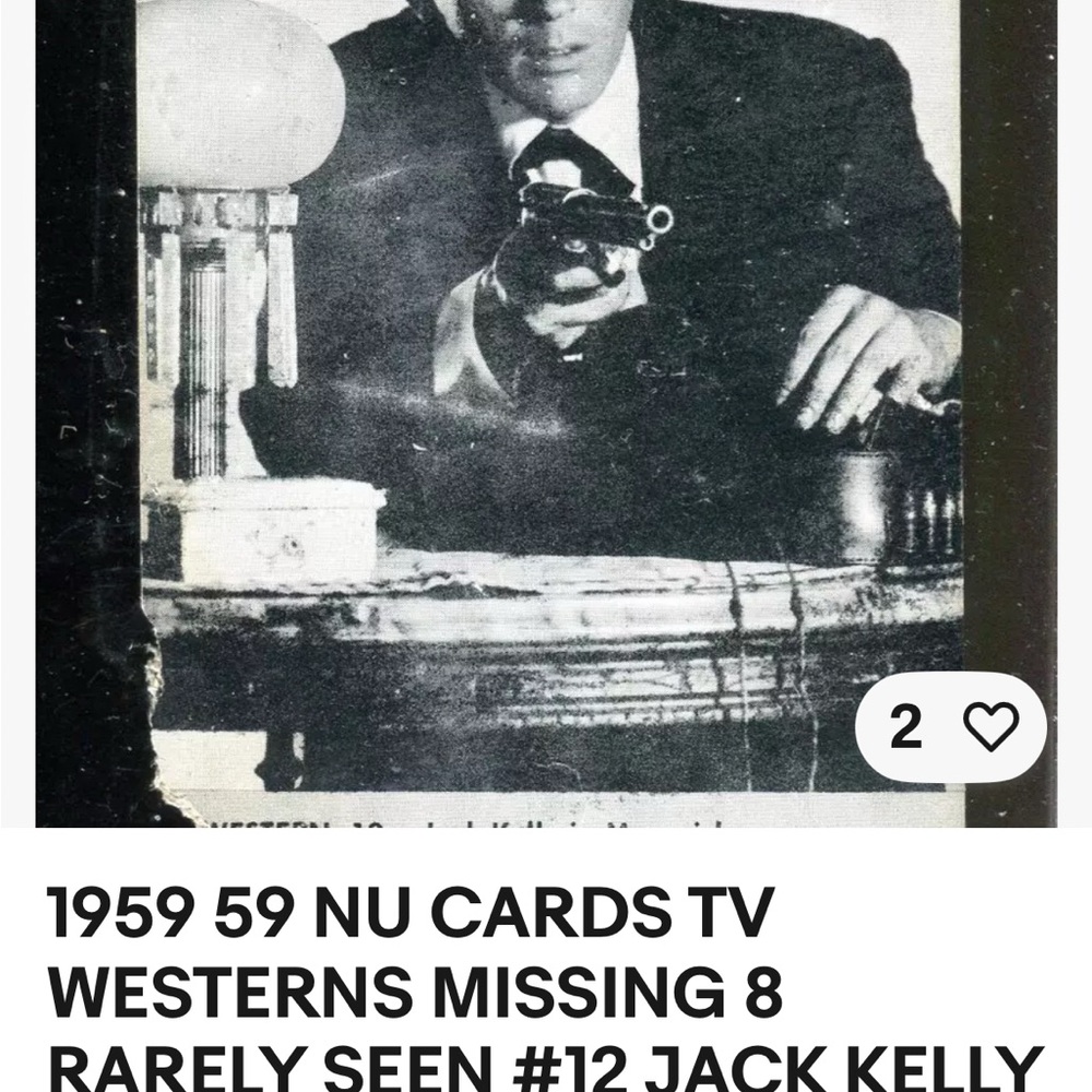 RARE RARE Vintage Jack Kelly 1959 NU Cards TV Westerns #12